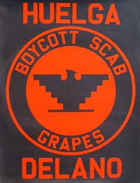 Poster - Huelga: Boycott Scab Grapes - Delano