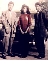 Teenage Cesar, woman friend and brother Richard sport zoot zuit fashions.
