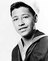 Cesar in WWII Navy dress uniform.